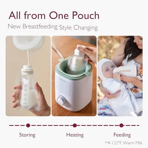 Momcozy 3-in-1 Breast Milk Storage & Feed Kit 25 Pieces, Wash-Free, Transfer-Free & BPA-Free Breastfeeding Essentials, Easy Directly Baby Feeding, 6 OZ, Portable for On-The-go