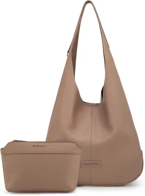Montana West Hobo Bags Purse for Women Ultra Soft Foldable Shoulder Slouchy Handbags with Cosmetic bag