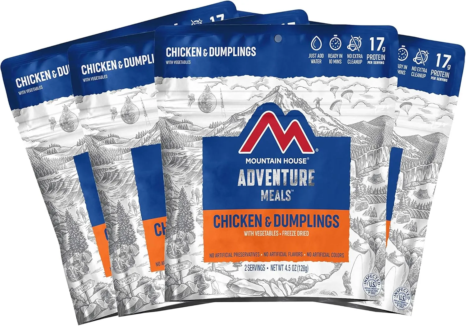 Mountain House Chicken & Dumplings | Freeze Dried Backpacking & Camping Food |4-Pack