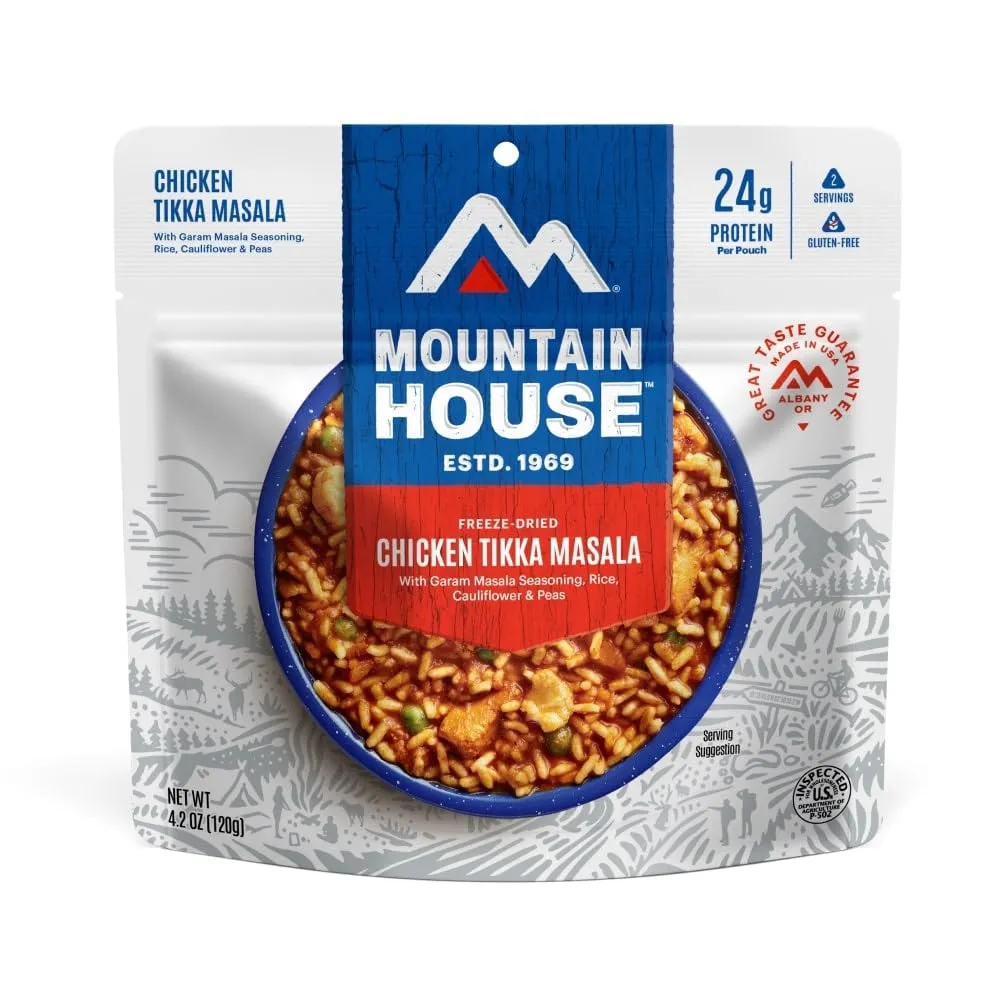 Mountain House Chicken Tikka Masala | Freeze Dried Backpacking & Camping Food | Gluten-Free | 6-Pack