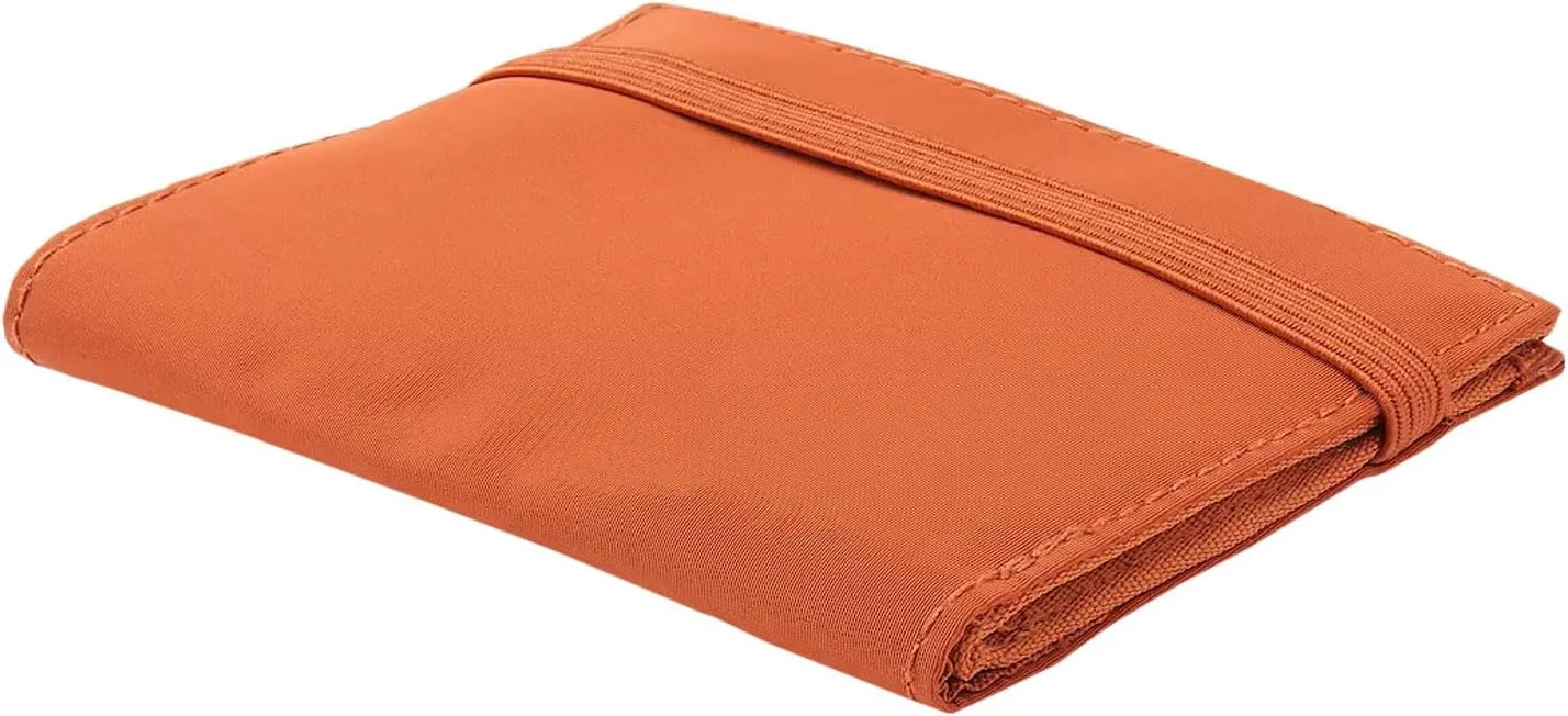 MUJI-Japan Travel Purse - Compact Bifold Wallet with Card, Coin, and Cash Storage - Slim Polyester Travel Wallet - Light and Durable (Orange)
