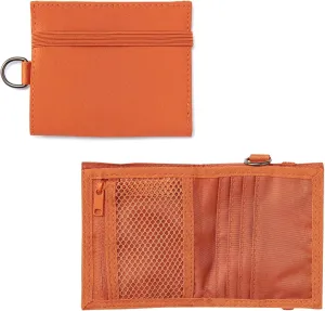 MUJI-Japan Travel Purse - Compact Bifold Wallet with Card, Coin, and Cash Storage - Slim Polyester Travel Wallet - Light and Durable (Orange)