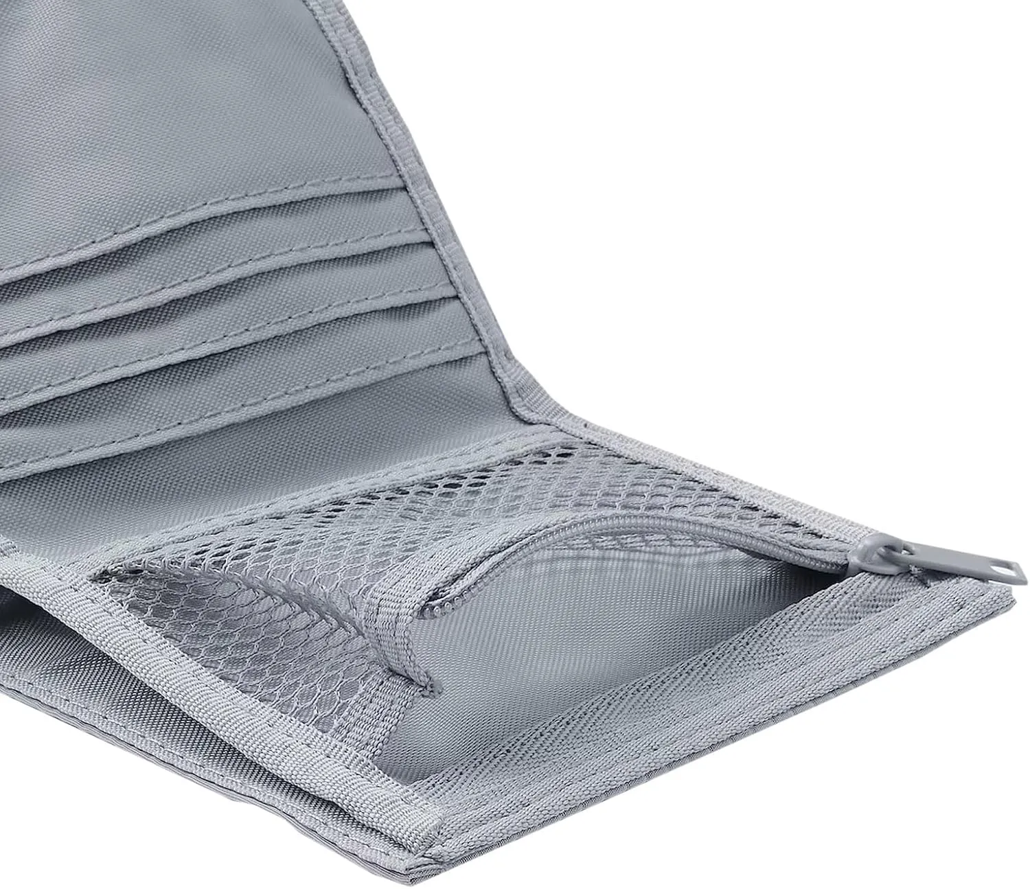 MUJI Travel Purse - Compact Bifold Wallet with Card, Coin, and Cash Storage - Slim Polyester Travel Wallet - Light and Durable (Gray)