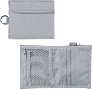 MUJI Travel Purse - Compact Bifold Wallet with Card, Coin, and Cash Storage - Slim Polyester Travel Wallet - Light and Durable (Gray)