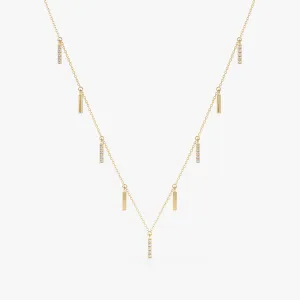 Multi Diamond Bar Necklace, Priscilla