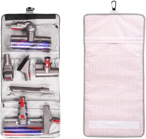 Multi Purpose Vacuum Cleaner Accessories Storage Bag,Hang Storage Bag for Vacuum Cleaner Tool Storage, Travel Carrying Protective Case for Airwrap Styler or Tool Accessories (White)