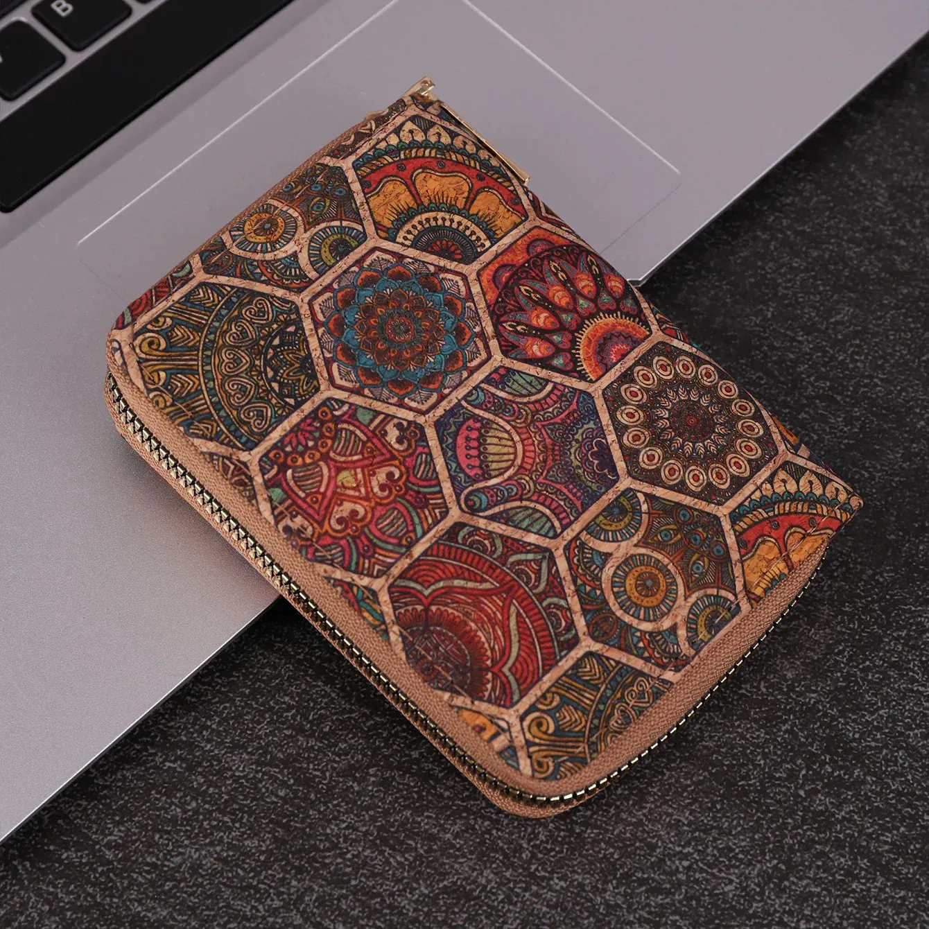 Multifunctional Bohemian style short women's wallet wood grain multi card slot wallet large capacity portable car