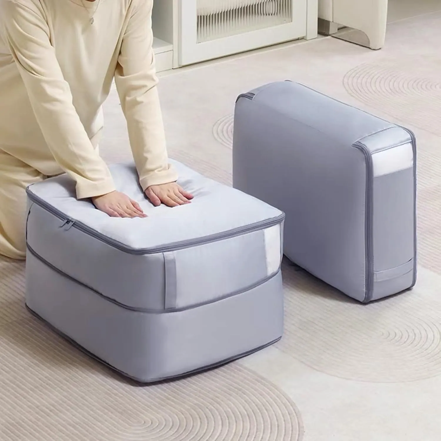 Multipurpose Bedding Storage Solution Easy To Use Bedding Compression Storage Container Portable Quilt Storage Holder