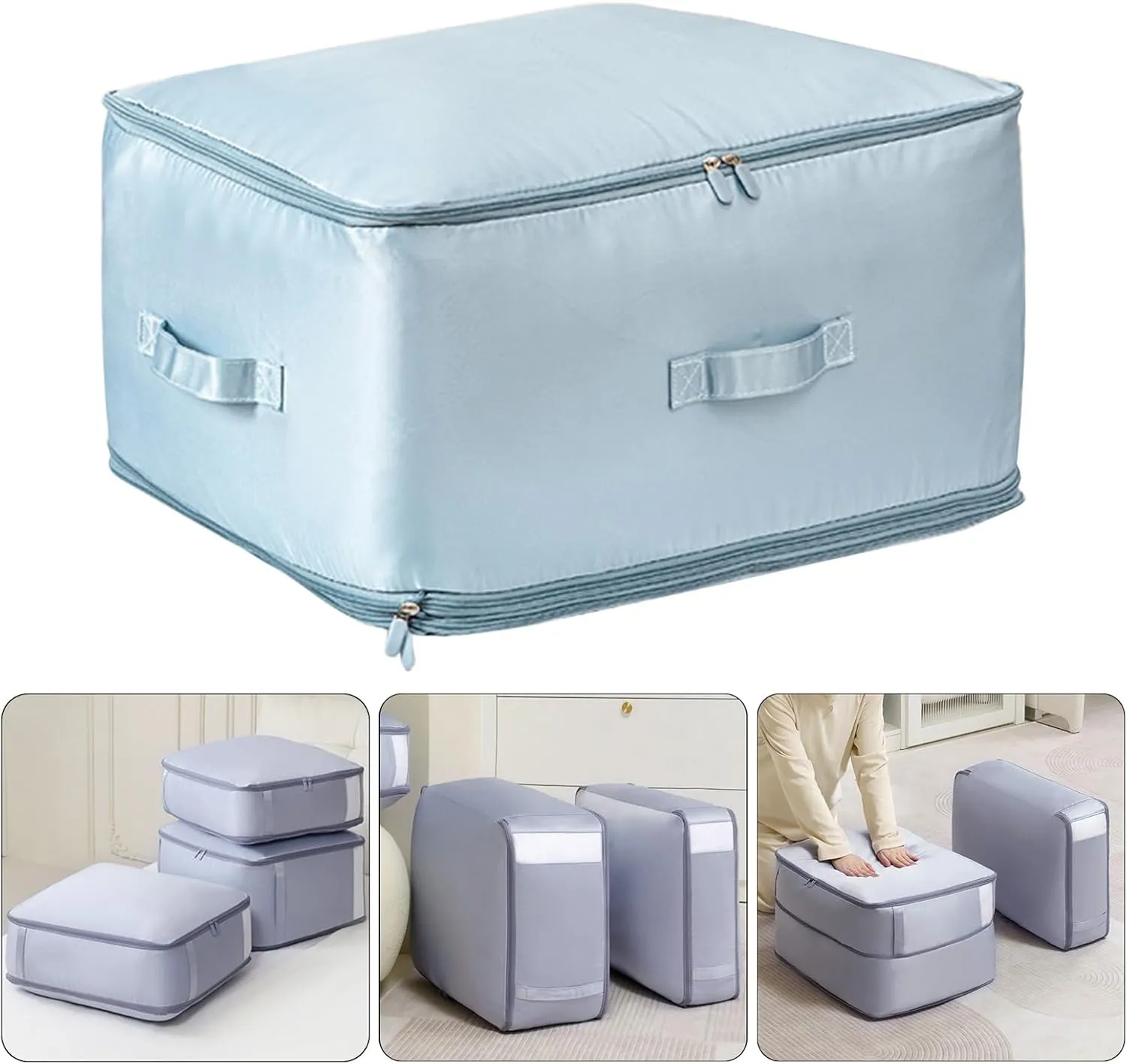 Multipurpose Bedding Storage Solution Easy To Use Bedding Compression Storage Container Portable Quilt Storage Holder