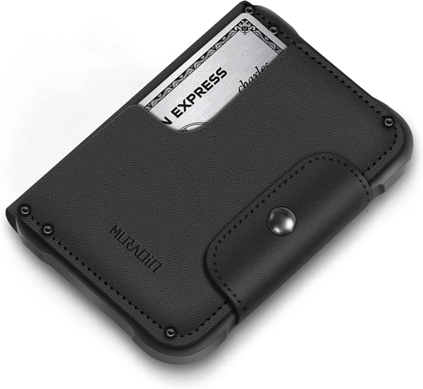 MURADIN Minimalist Slim Business Bifold Wallet for Men - Tactical Front Pocket Wallet with RFID Protection and Secure Card Holder