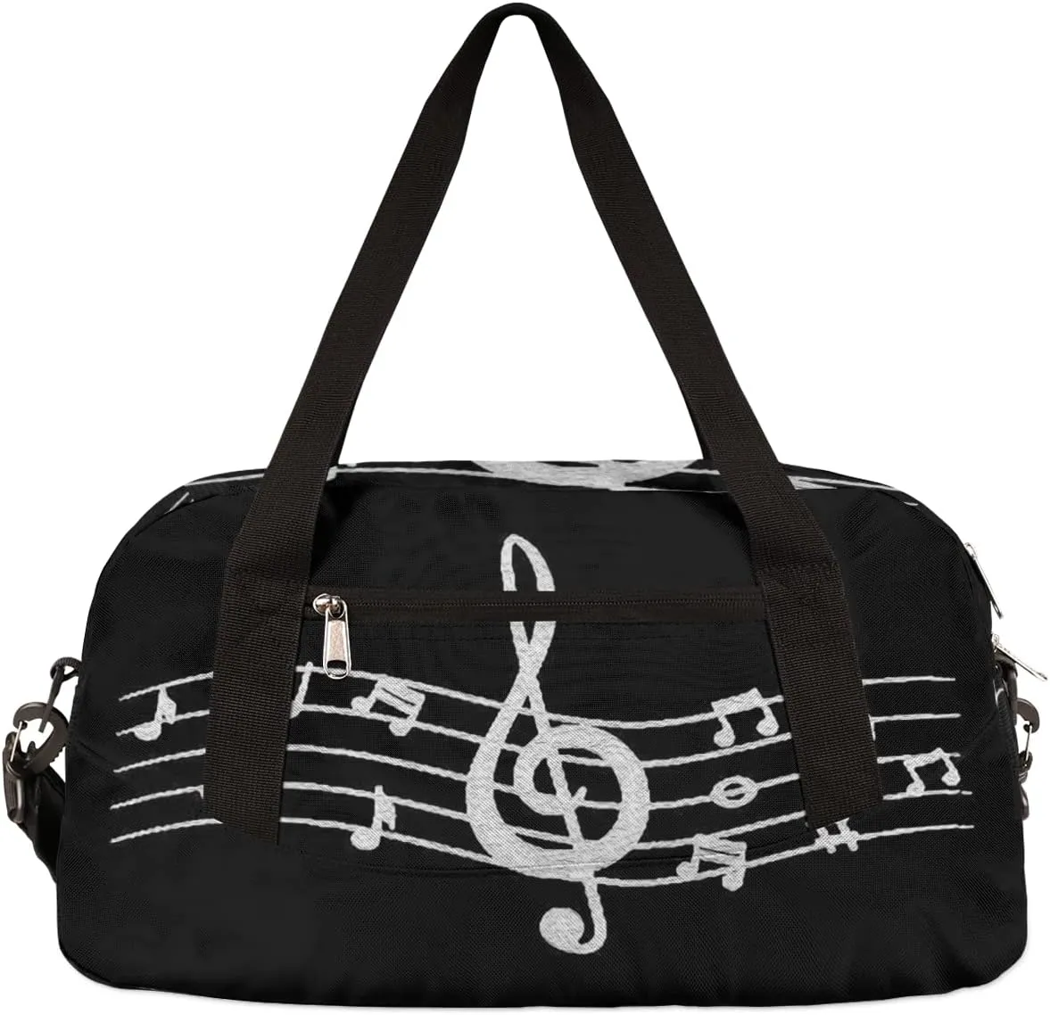 Music Notes Kids Duffel Bag for Girls Boys Teens, Note Oil Painting Dance Bag Overnight Small Duffel Bag Carry On Weekend Sports Gym Travel Bag for School Practice Gymnastics Ballet