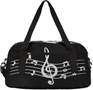 Music Notes Kids Duffel Bag for Girls Boys Teens, Note Oil Painting Dance Bag Overnight Small Duffel Bag Carry On Weekend Sports Gym Travel Bag for School Practice Gymnastics Ballet