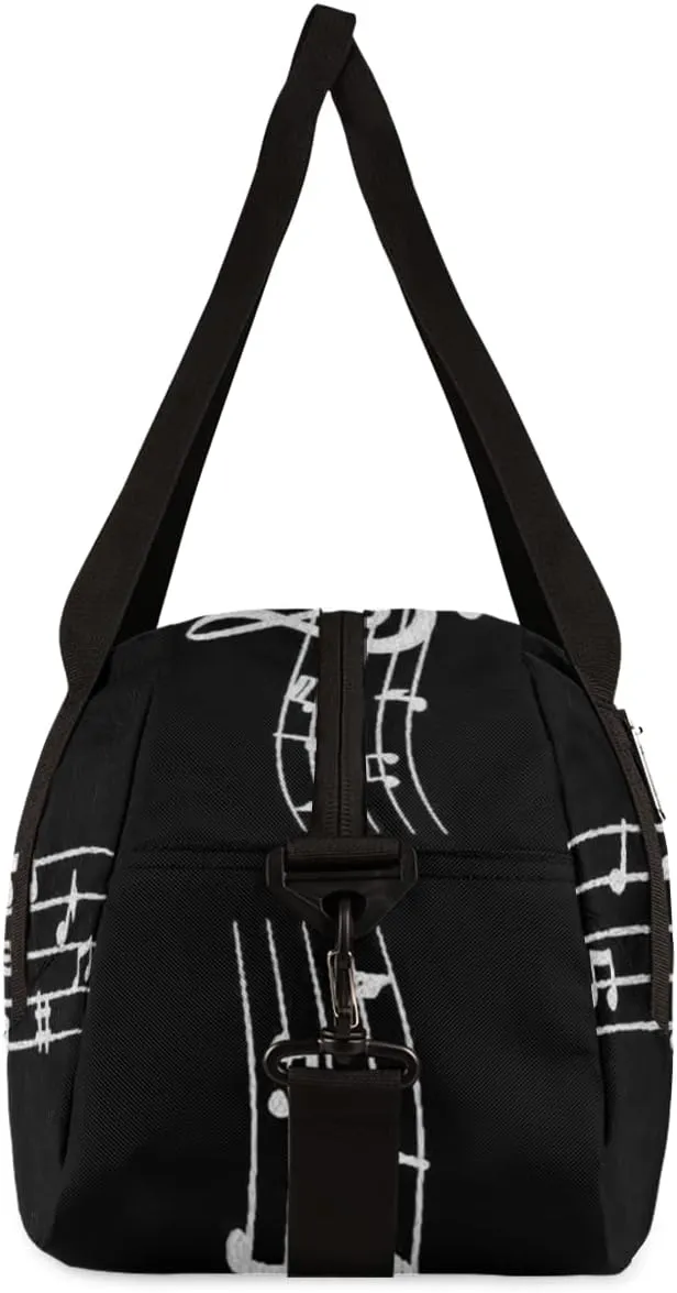 Music Notes Kids Duffel Bag for Girls Boys Teens, Note Oil Painting Dance Bag Overnight Small Duffel Bag Carry On Weekend Sports Gym Travel Bag for School Practice Gymnastics Ballet