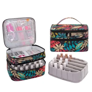Nail Polish Organizer Bag with Handles Travel Case Portable Storage Bag for Manicure Set - Holds 30 Bottles(15ml - 0.6 fl.oz)