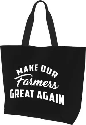 Needs Farmers Flag Make Farmers Great Again Women'S Lightweight Canvas Handbag Reusable Shopping Bag
