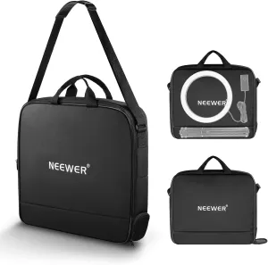 NEEWER 12" Ring Light Carrying Bag for RH12B RH12C RH10B RH8B, 19.7"x16.5"/50x42cm Portable Protective Nylon Travel Case with Separate Section for Folded Light Stand Tripod Up to 19.7"/50cm, RU-011