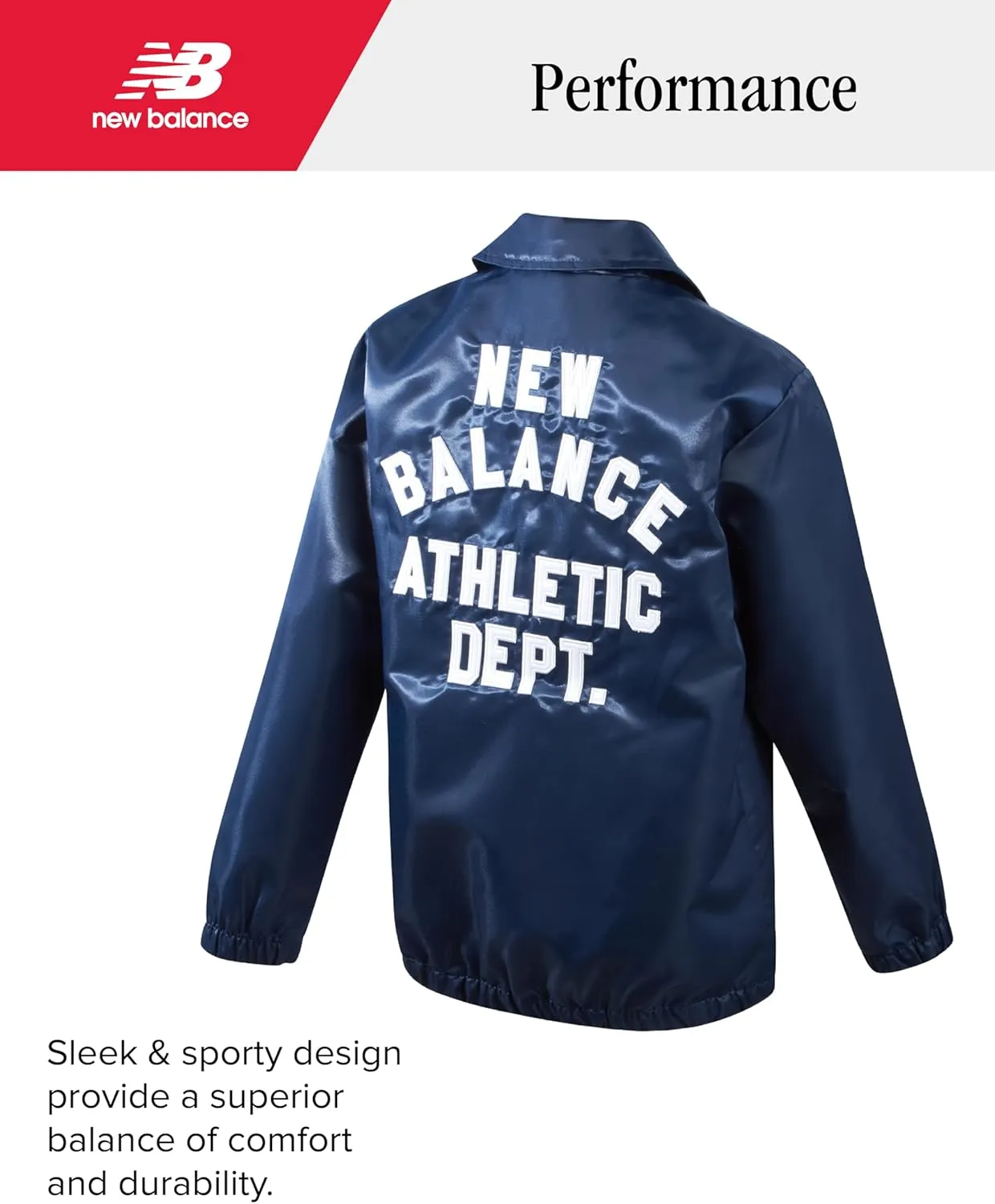 New Balance Boys' Athletic Jacket - Lightweight Active Spring Windbreaker Button Down Baseball Jacket for Boys (Sizes: 8-20)
