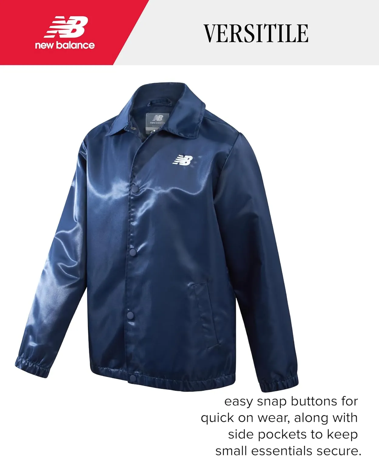 New Balance Boys' Athletic Jacket - Lightweight Active Spring Windbreaker Button Down Baseball Jacket for Boys (Sizes: 8-20)