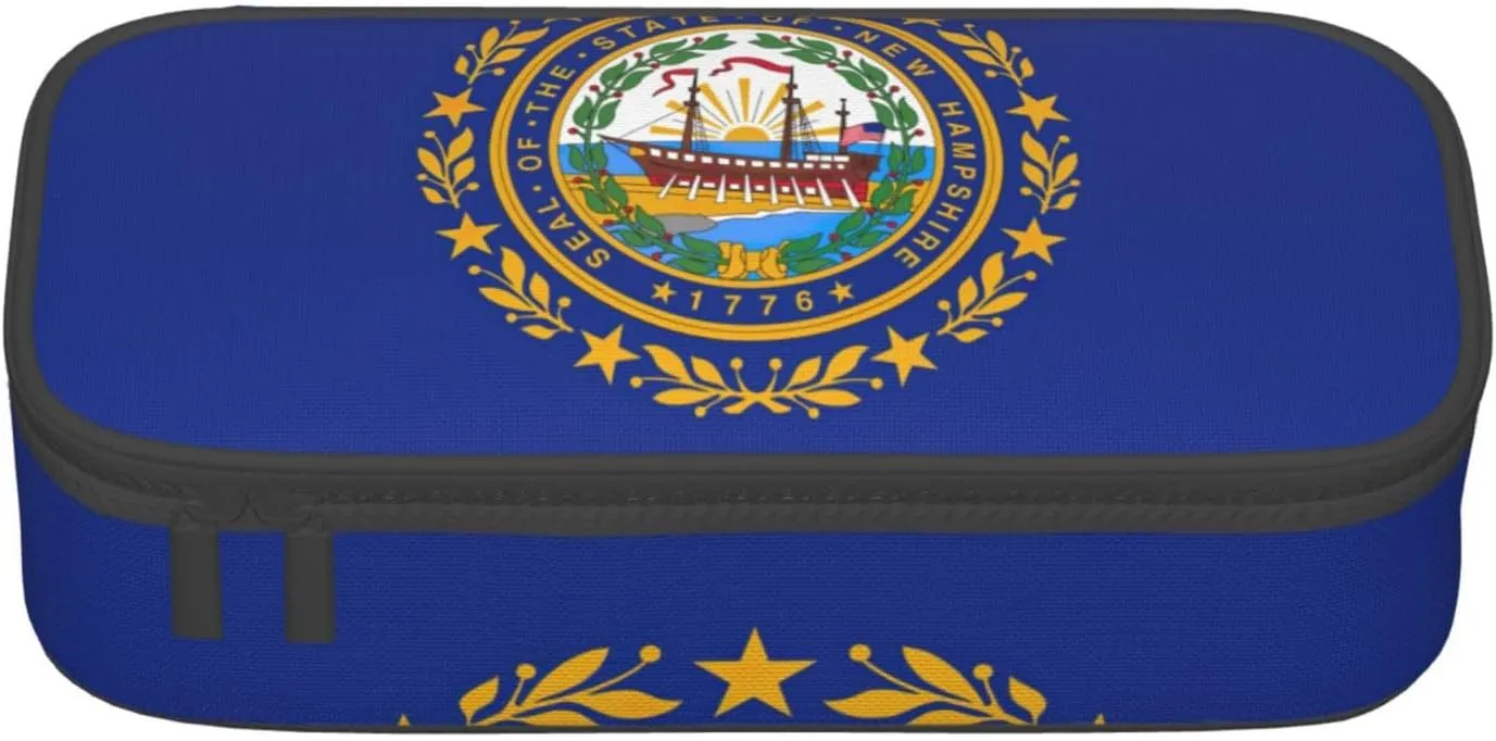 New Hampshire state flag Print Practical Pencil Case 8.3 x 2 x 3.7 Inches Functional Organizer for Pens Pencils