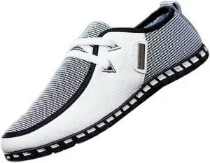 New Men's Canvas Shoes Casual Student Walking Slip on Shoes