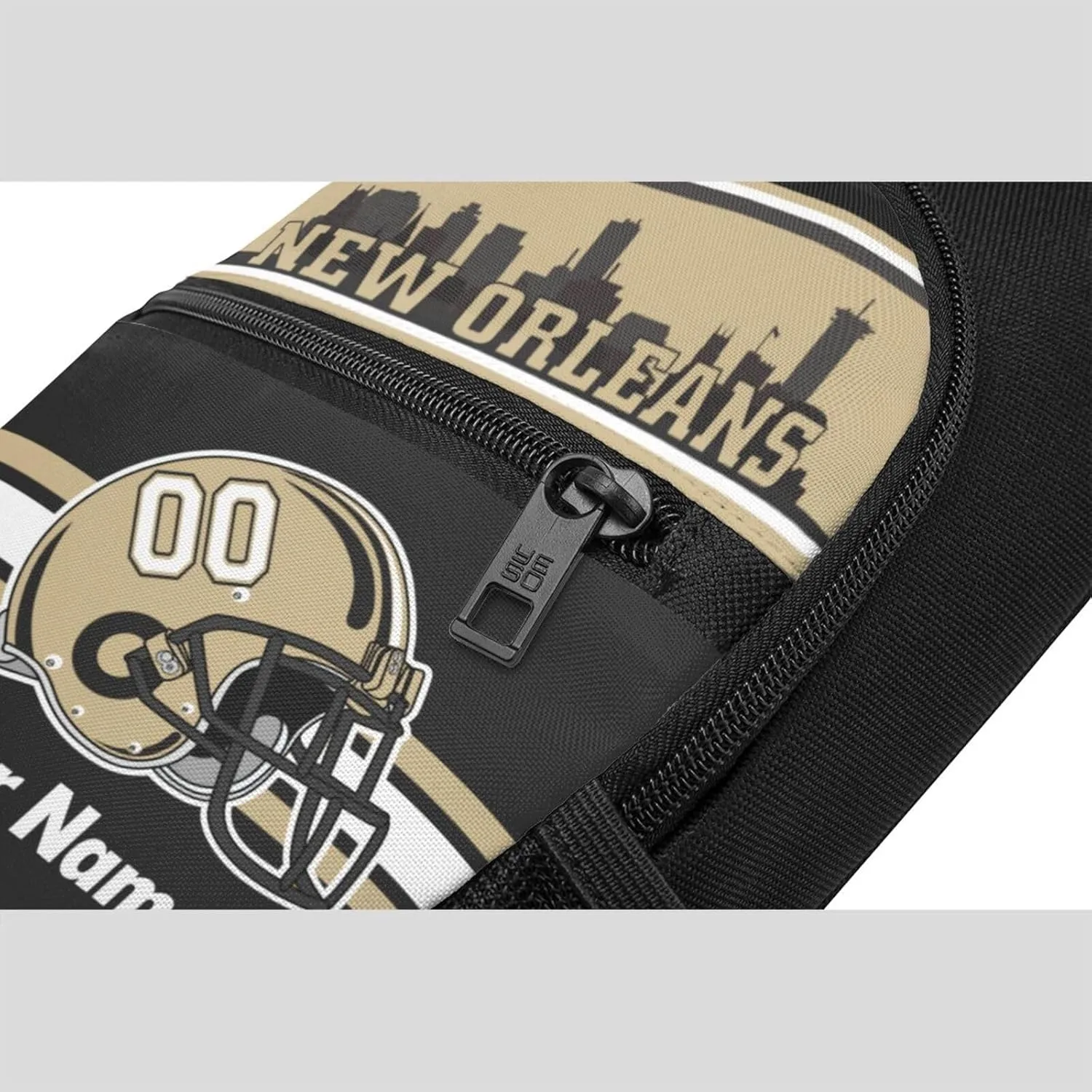 New Orleans Sling Bag,Custom Crossbody Sling Backpack With Name And Number,Personalized Cross Chest Bags,Sling Shoulder Backpack Daypack For Men Women Travel Outdoor