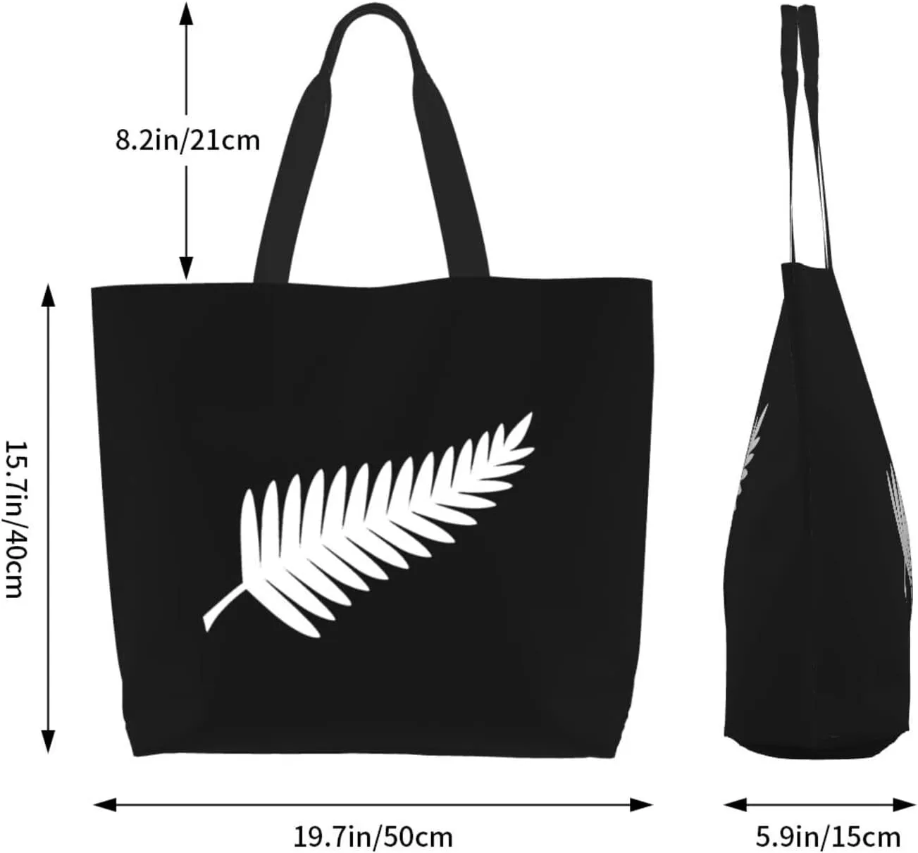 New Zealand Maori Fern Women'S Lightweight Canvas Handbag Reusable Shopping Bag