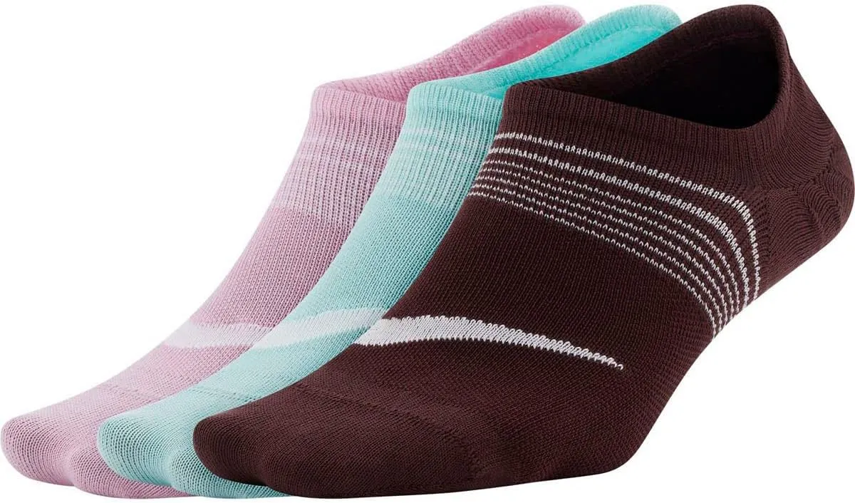 Nike Women`s Everyday Plus Lightweight Training Footie Socks 3 Packs (P(SX5277-934)/B, Medium)