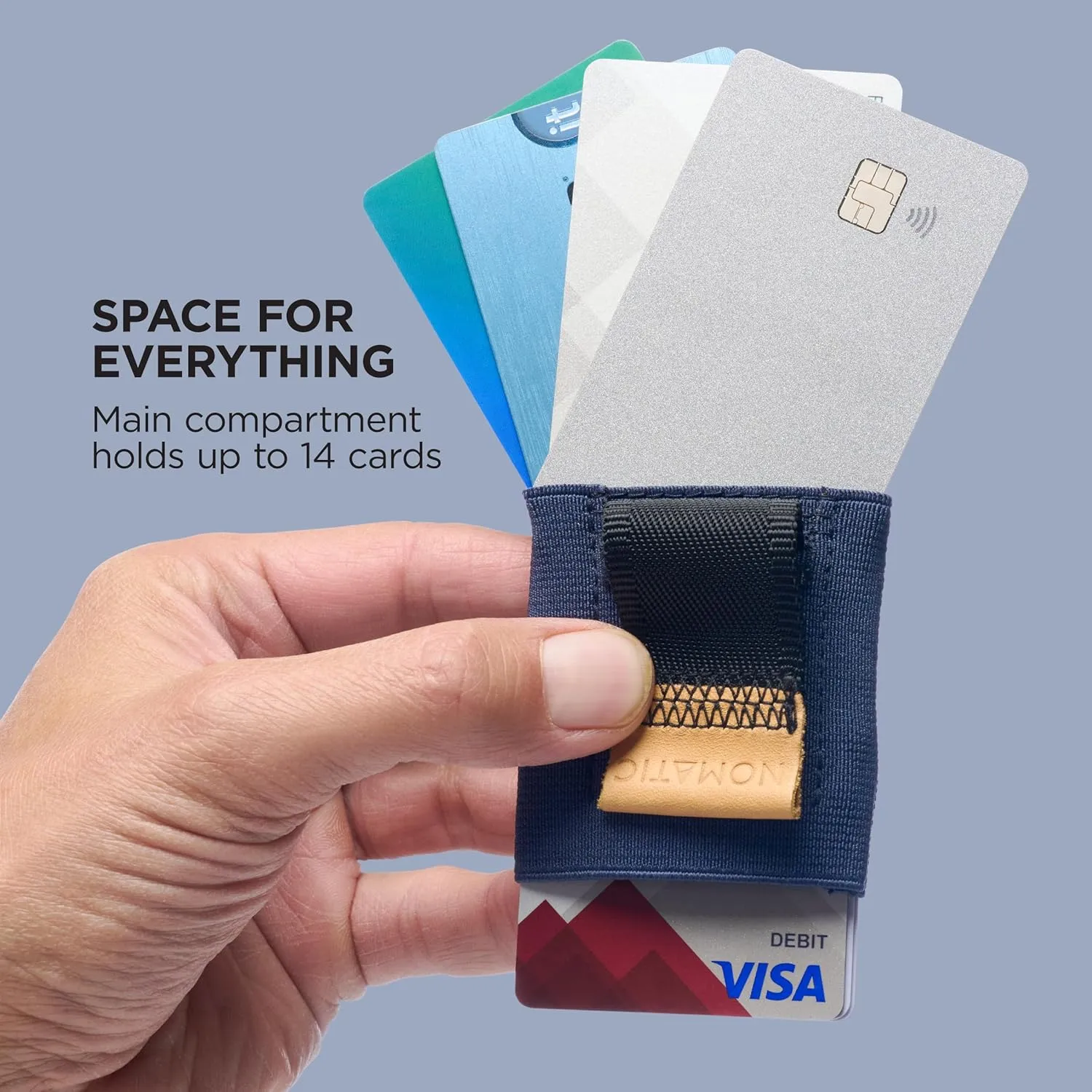 NOMATIC Wallet for Men and Women: Slim Minimalistic Wallet with Durable Materials, Easy Access Pull Tab, Cash Pocket, and Holds 4-14 Cards – Perfect for Professional or Casual Use