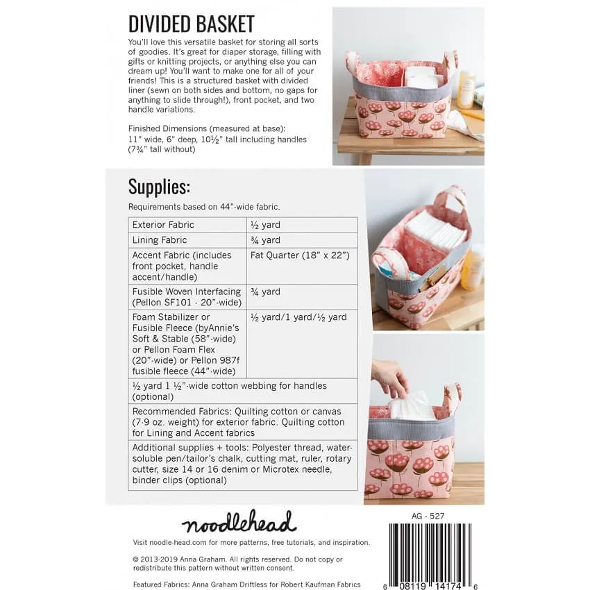 Noodlehead Sewing Pattern: Divided Basket