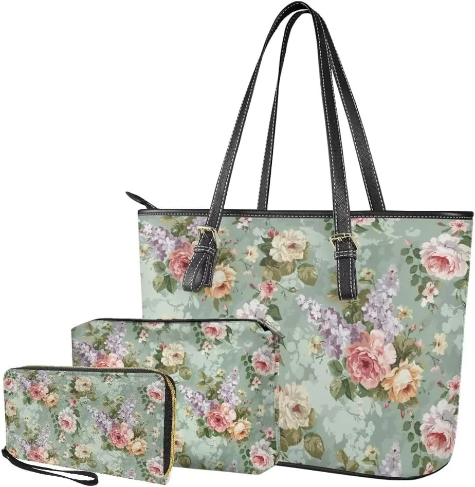 Novelty Handbag Wallet Purse for Women,Handbag Wallet Combo Personalized Hobo Bag Work Tote Bag with Wallet Set