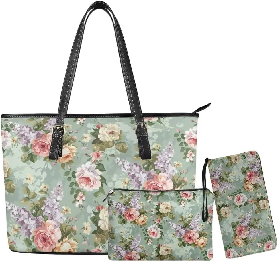 Novelty Handbag Wallet Purse for Women,Handbag Wallet Combo Personalized Hobo Bag Work Tote Bag with Wallet Set