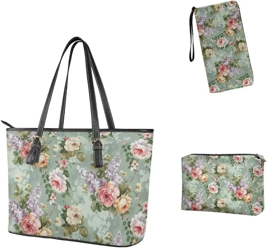 Novelty Handbag Wallet Purse for Women,Handbag Wallet Combo Personalized Hobo Bag Work Tote Bag with Wallet Set