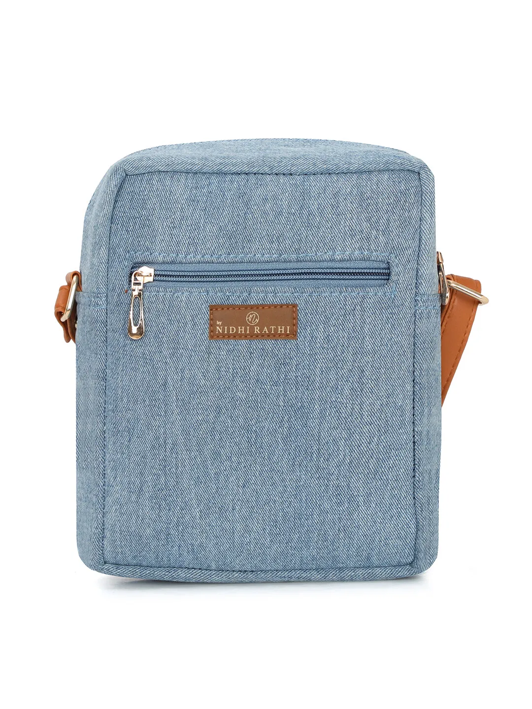 NR By Nidhi Rathi Blue Embellished Structured Handheld Bag