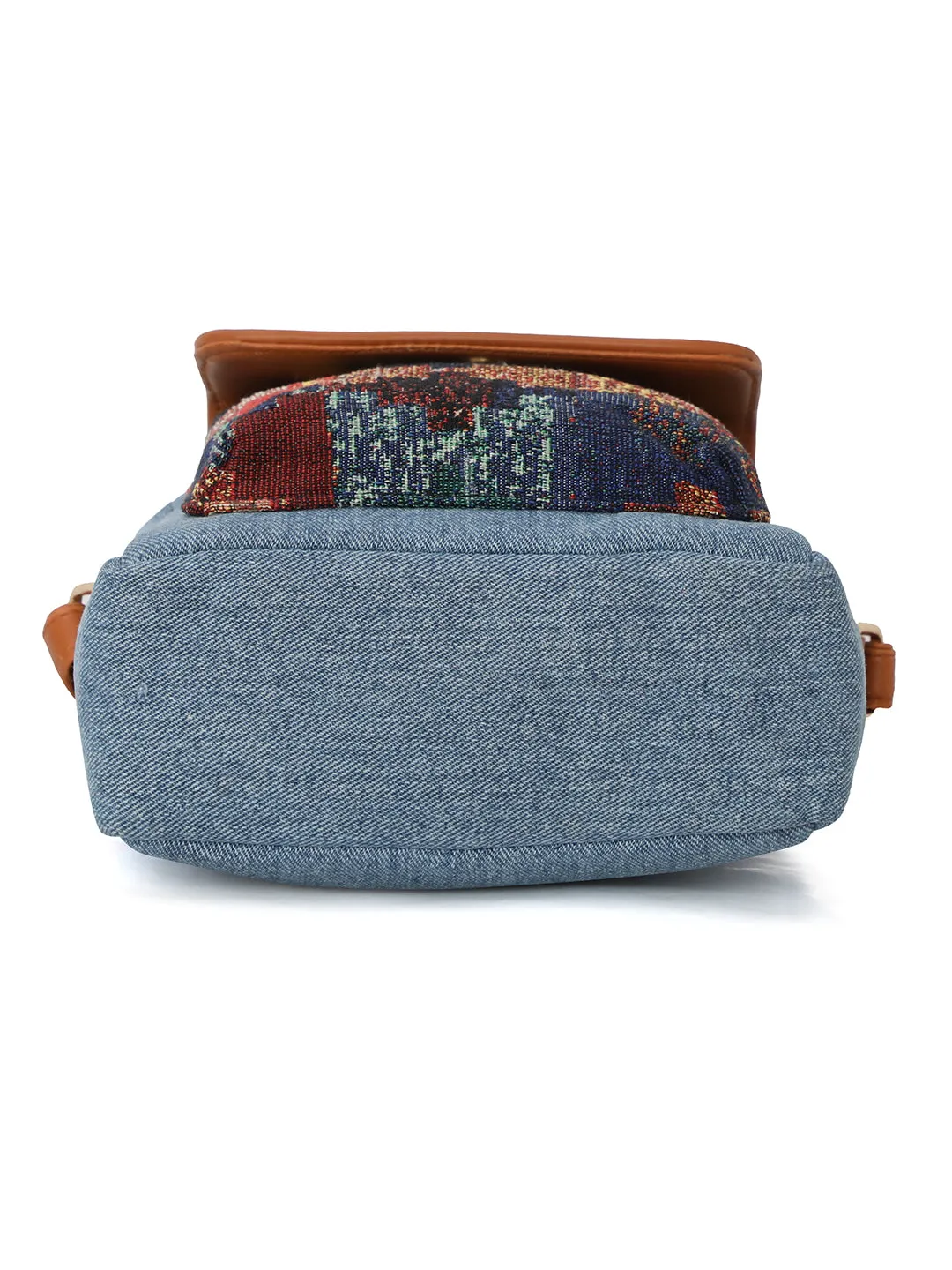NR By Nidhi Rathi Blue Embellished Structured Handheld Bag
