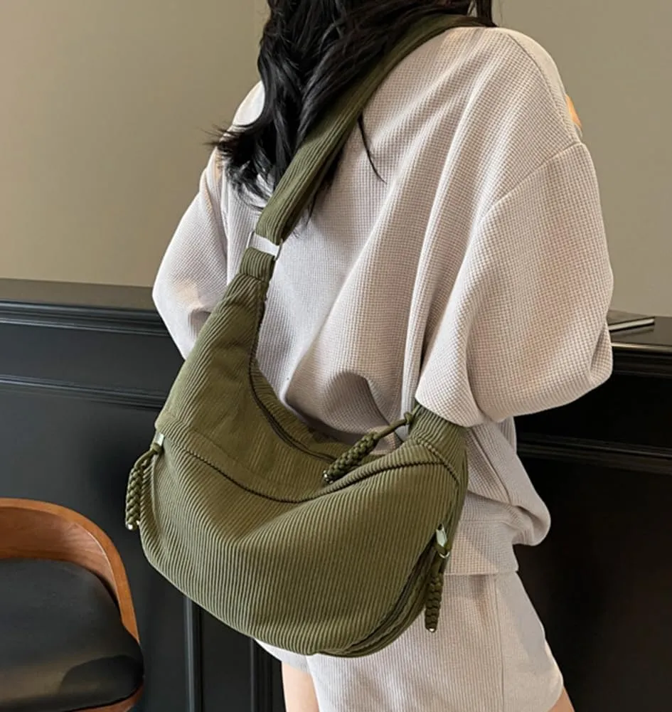 Nylon Crescent Crossbody Bag for Women Shoulder Tote Handbag Casual Sling Bag Dumpling Purse Bag for Outdoor Travel