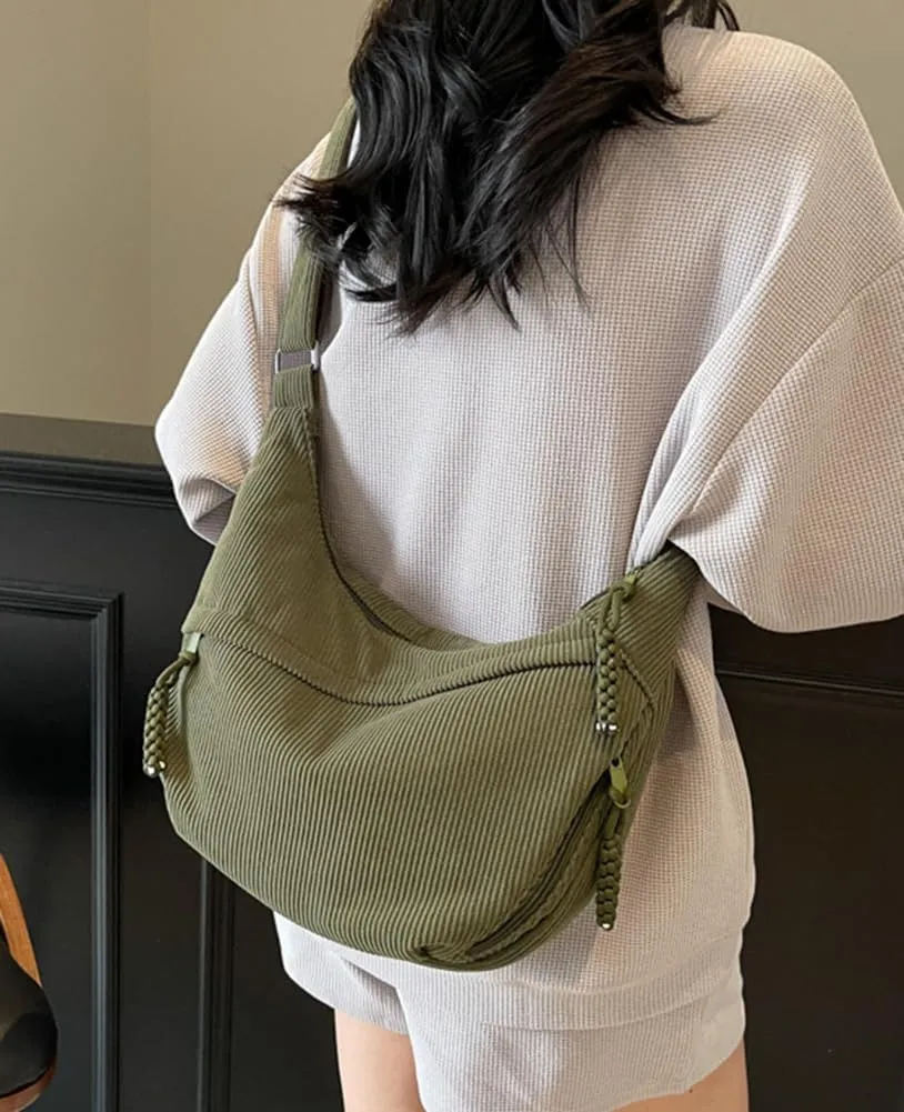 Nylon Crescent Crossbody Bag for Women Shoulder Tote Handbag Casual Sling Bag Dumpling Purse Bag for Outdoor Travel
