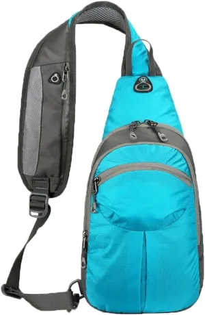 Nylon Crossbody Sling Chest Bag Daypack for Men Women Sport Hiking Bicycle Travel Gym Small Backpack Outdoor (Turquoise), Average