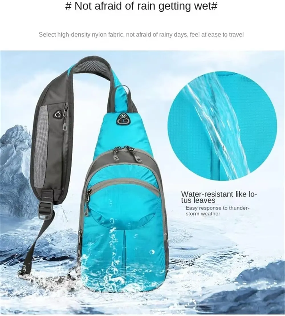 Nylon Crossbody Sling Chest Bag Daypack for Men Women Sport Hiking Bicycle Travel Gym Small Backpack Outdoor (Turquoise), Average