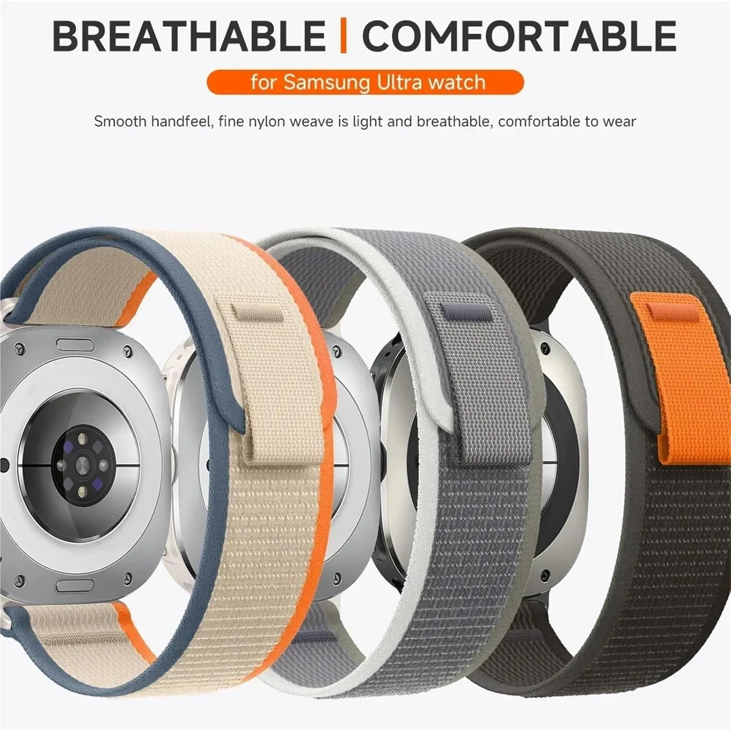 Nylon Strap for Samsung Galaxy Watch Ultra 47mm No Gaps Sports Bracelet Watchband for Samsung Watch Ultra band Correa