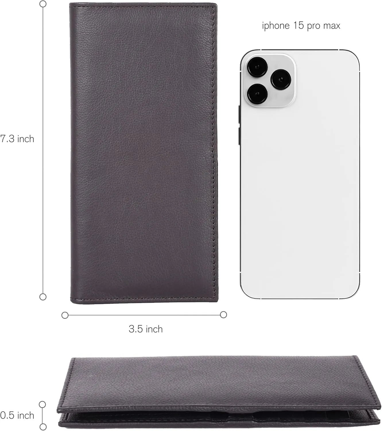 Oak Leathers Leather Wallet for Men Women - RFID Slim Minimalist Long Bifold Wallet - 12 Credit Card Holder 2 ID - Gifts for Him, Her