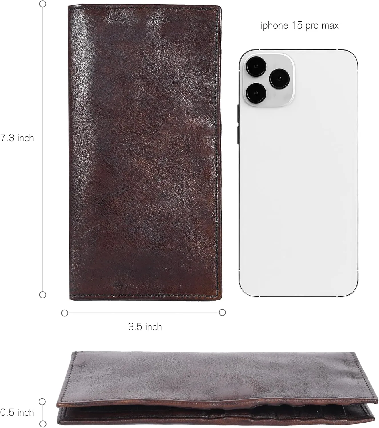 Oak Leathers Leather Wallet for Men Women - RFID Slim Minimalist Long Bifold Wallet - 12 Credit Card Holder 2 ID - Gifts for Him, Her