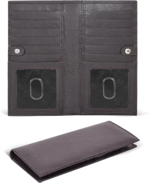 Oak Leathers Leather Wallet for Men Women - RFID Slim Minimalist Long Bifold Wallet - 12 Credit Card Holder 2 ID - Gifts for Him, Her