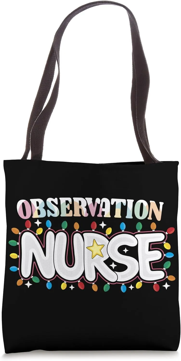 Observation Nurse Christmas Patient Monitoring Nursing Crew Tote Bag