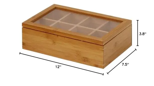 Oceanstar - TB1323 Oceanstar Bamboo Tea Box, 12 Inch, Natural