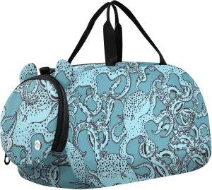 Octopus and Tentacles Sports Duffle Bag for Girls Boys, Gym Bag with Shoe Compartment, Kids Travel Overnight Weekender Shoulder Bag