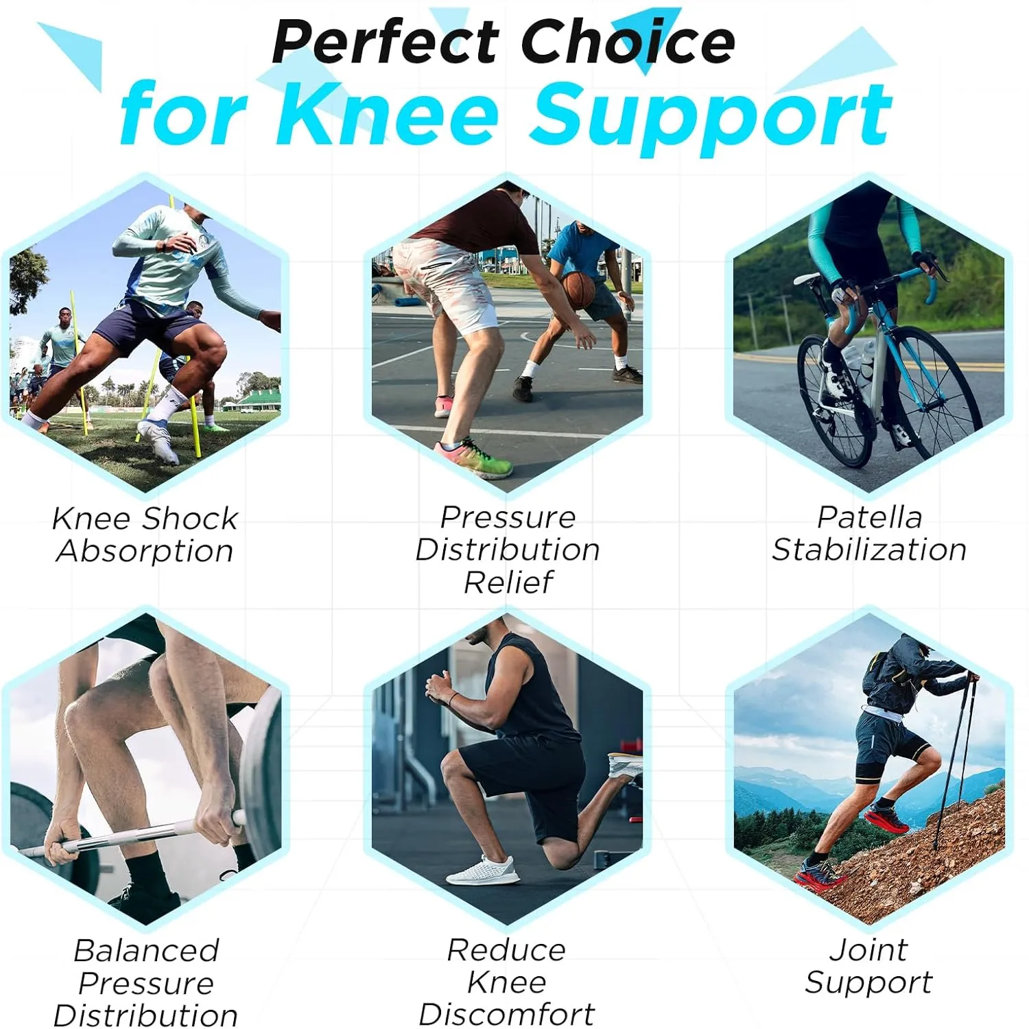 OK TAPE Nylon Kinesiology Tape for Knee, 10 Pcs Stretchable on Four Sides Precut Strips, Athletic Tape for Knee Support & Stability,Breathable and Hypoallergenic, Black