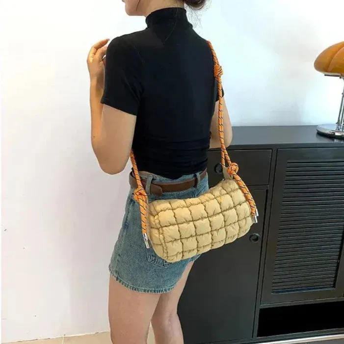 Ollie | Quilted Nylon Crossbody Messenger Travel Bag