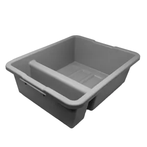 Omcan 21″ x 17″ x 7″ Polypropylene Gray Divided Bus Box / Dish Box