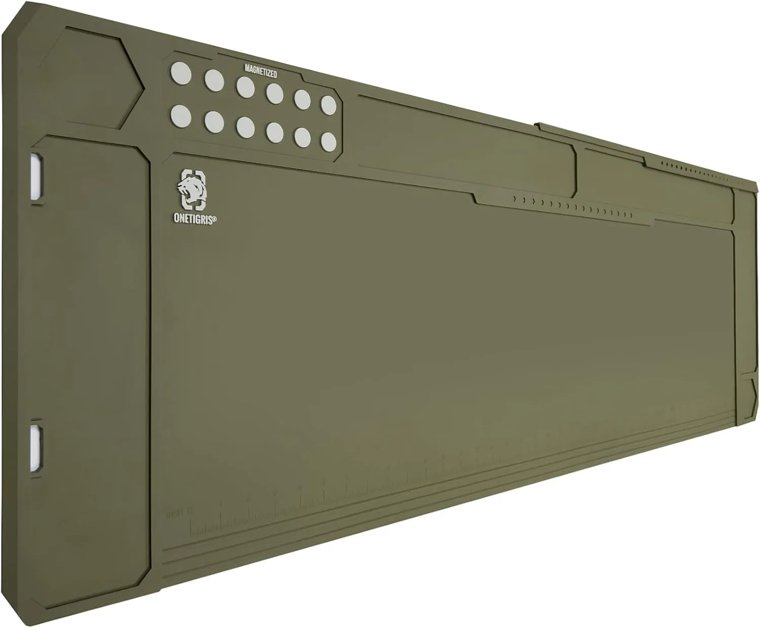 OneTigris Gun Clean Mat Magnectic for Table, Extra Large 48"x16" for AR 1911 Rifle Anti-Slip Rubberized Repair Mat for Gun Parts, Protects Work Surface from Solvents and Oils