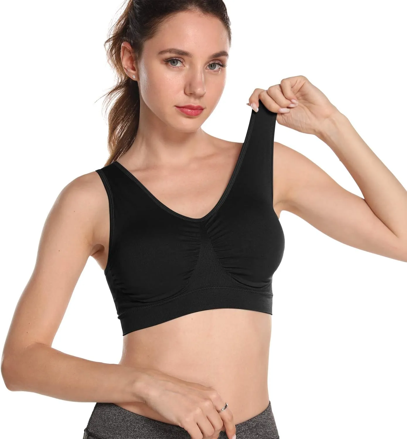 Onory 3 Pack Sports Bras for Women Wirefree Padded Workout Yoga Gym Fitness Bra Medium Support